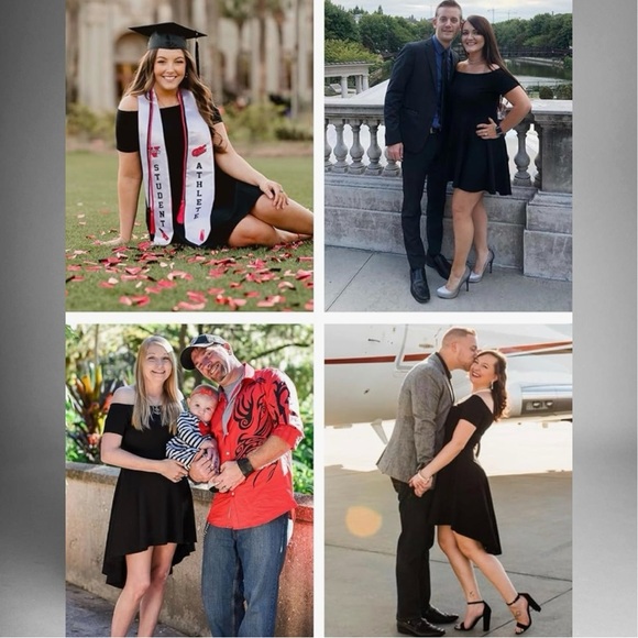 Sarin Matthews Off-Shoulder, High/Low, LBD! Worn 1x! Flattering & Versatile! Med - Picture 8 of 16